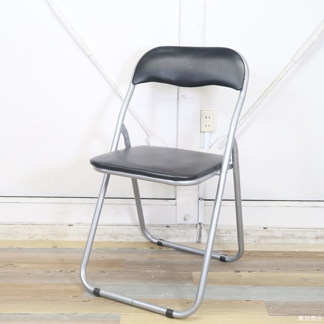 【新品】折り畳み椅子 パイプ椅子 多目的・ミーティングチェア ブラック KC-1000【在庫多数】